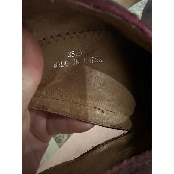 Jeffrey Campbell Ankle Boots Size 38.5 Burgundy - Picture 9 of 10